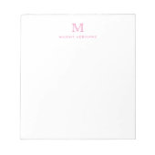 Bloc-note Classique moderne simple rose simple Monogramme in (Devant)