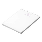 Bloc-note Classique Moderne Simple Violet Monogramme Initial (Tourné)