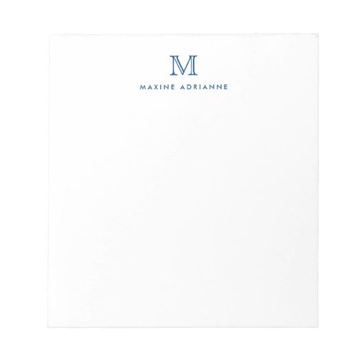 Bloc-note Classique Moderne Stylish Marine Bleu Monogramme i (Devant)