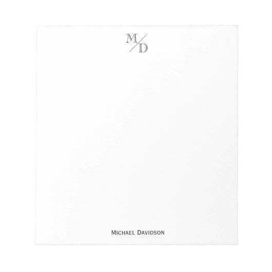 Bloc-note Classique Personnalisé Simple Moderne Élégant Nom  (Devant)