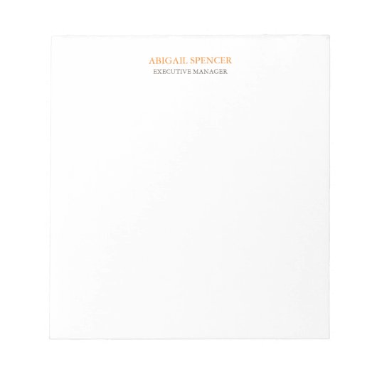 Bloc-note Classique Simple Clean Professionnel (Devant)