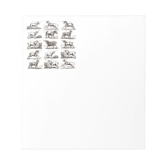 Bloc-note Classique Unicorne Antique Mythique Magie Créature (Devant)