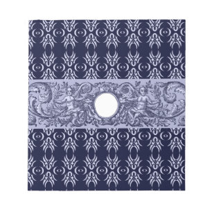 Bloc-note Classy Blue Baroque Motif par LeahG - cherubs
