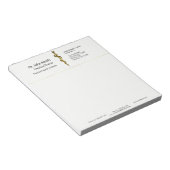 Bloc-note Classy Médicale de l'Asclepius Gold sur blanc (Incliné)