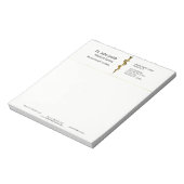 Bloc-note Classy Médicale de l'Asclepius Gold sur blanc (Tourné)