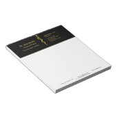 Bloc-note Classy Médicale de l'Asclepius Gold sur Noir (Incliné)