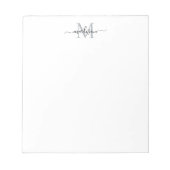 Bloc-note Classy Moderne Script Monogramme gris noir (Devant)