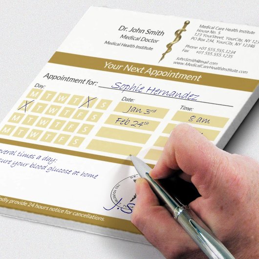 Bloc-note Classy Rod of Asclepius Gold Rendez-vous Médicale