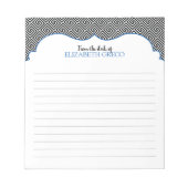Bloc-note Clé Grecque Personnalisée Bleue Noir Ancien (Devant)