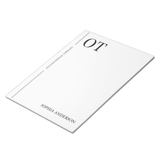 Bloc-note Clean Minimalist Custom OT Occupational Therapy (Incliné)