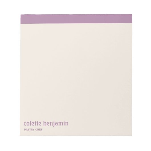 Bloc-note Clean Minimalist Lavender Purple & Pale Peach (Devant)