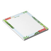 Bloc-note Clean Stylish Modern Floral Personalized Name (Incliné)