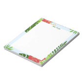 Bloc-note Clean Stylish Modern Floral Personalized Name (Tourné)