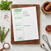 Bloc-note Clear Blank Full Page Recipe Papers | Personalized