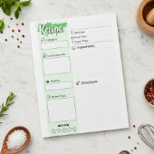 Bloc-note Clear Blank Full Page Recipe Papers | Personalized