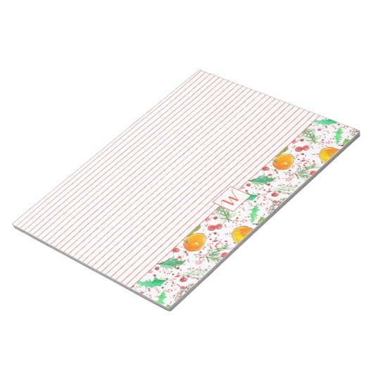 Bloc-note Clementines Cranberries Pine Cônes Monogramme (Incliné)