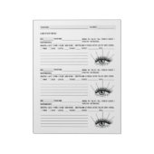 Bloc-note Client Lash, Client Lash Extensions (Tourné)