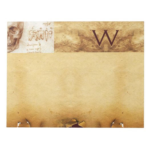 Bloc-note CLINIQUE DENTAIRE, MONOGRAMME DENTISTE, Parchemin  (Devant)