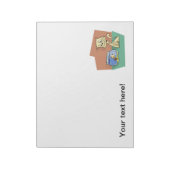 Bloc-note Clipart de cuvette de chat et de poissons (Tourné)