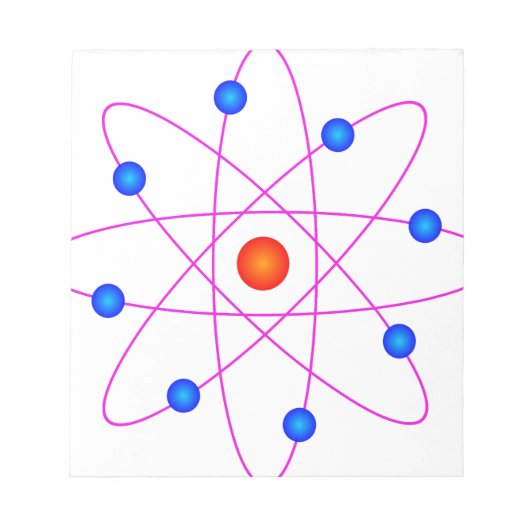 Bloc-note clipart vecteur modèle atome (Devant)