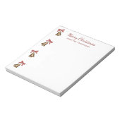 Bloc-note Cloche de Noël aquarelle avec rubans rouges (Tourné)