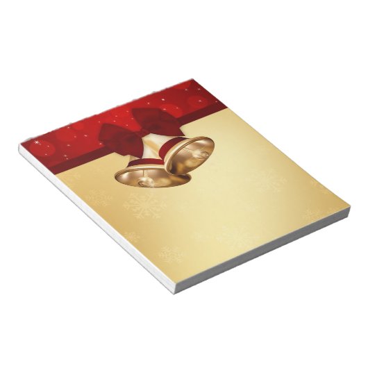 Bloc-note Cloches de Noël dorées (Incliné)