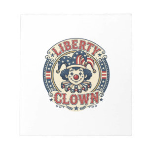 Bloc-note Clown de la Liberté Patriotique Patriotique Clownc