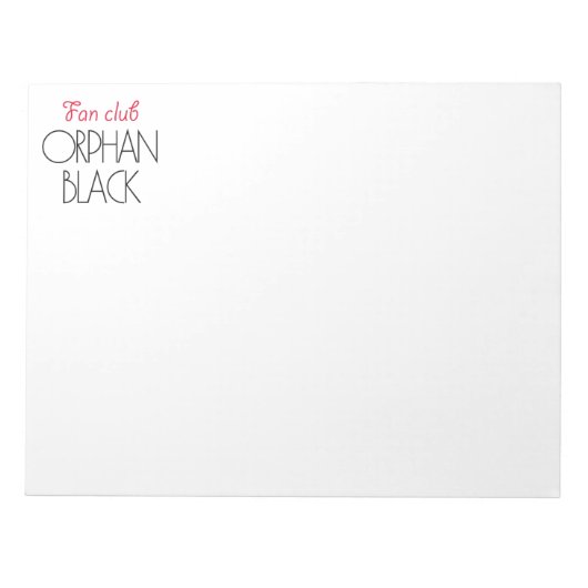 Bloc-note Club de fans de Orphan black (Devant)