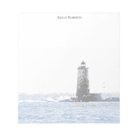Bloc-note Coastal Lighthouse & Atlantic Ocean Nautical Theme (Devant)