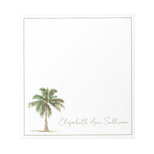 Bloc-note Coastal Palm Tree Personalized (Devant)