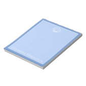 Bloc-note Coastère bleu et blanc Coquillage personnalisé (Tourné)