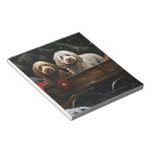 Bloc-note Cockapoo Traîneau enneigé Décor de Noël (Incliné)