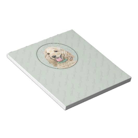 Bloc-note Cocker Spaniel Buff Peinture - Art Chien original (Incliné)