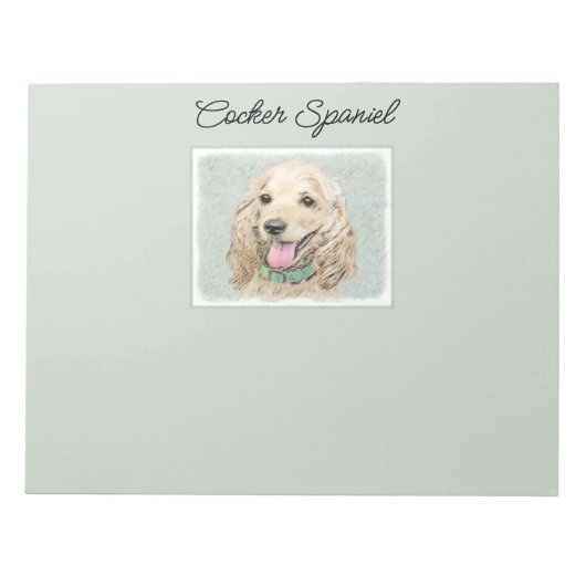 Bloc-note Cocker Spaniel Buff Peinture - Art Chien original (Devant)