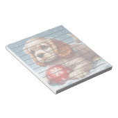 Bloc-note Cocker Spaniel Chiot posé sur la neige avec une ba (Incliné)