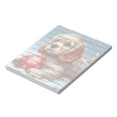 Bloc-note Cocker Spaniel Chiot posé sur la neige avec une ba (Tourné)