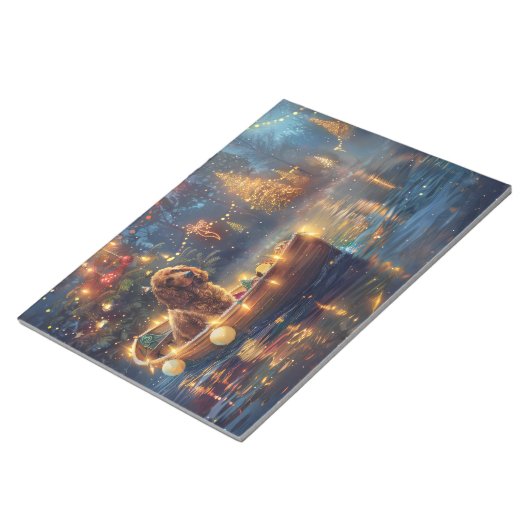 Bloc-note Cocker Spaniel Noël Festive Voyage (Incliné)