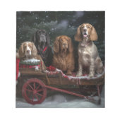 Bloc-note Cocker Spaniel Snowy Sleigh Décor de Noël (Devant)