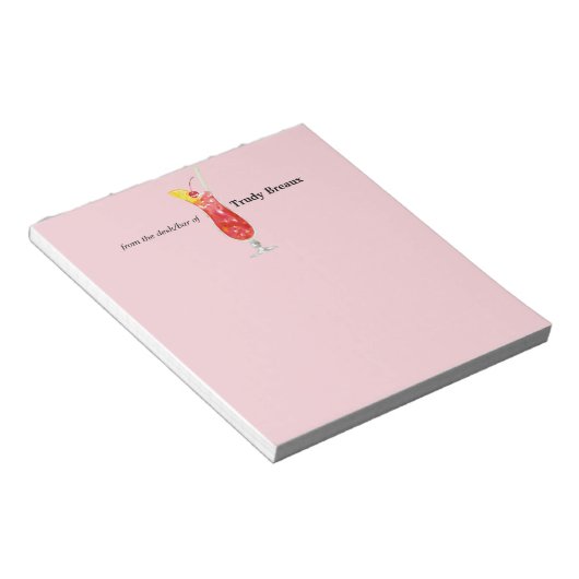 Bloc-note Cocktail amusant "du bureau/bar de" (Incliné)