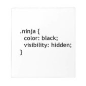 Bloc-note code ninja, script (Devant)