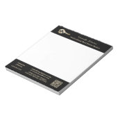 Bloc-note Code QR de la clé de maison dorée de l'agent immob (Tourné)