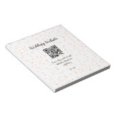 Bloc-note code QR de site web de mariage pour les détails or (Incliné)