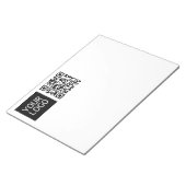 Bloc-note Code QR éditable & Votre logo ou image d'entrepris (Incliné)