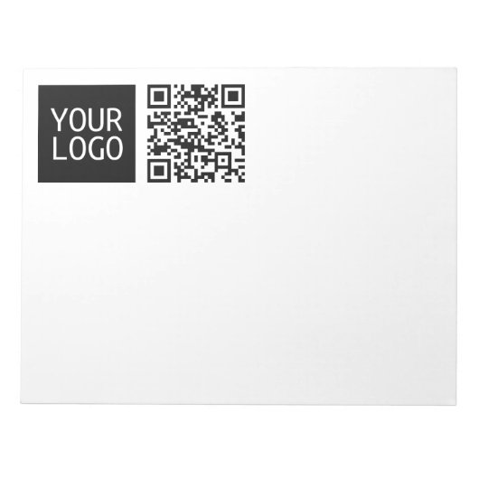 Bloc-note Code QR éditable & Votre logo ou image d'entrepris (Devant)