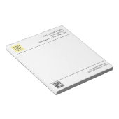 Bloc-note Code QR Logo Entreprise Moderne Noir Blanc (Incliné)