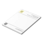 Bloc-note Code QR Logo Entreprise Moderne Noir Blanc (Tourné)