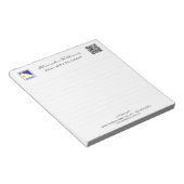 Bloc-note Code QR minimal personnalisé pour logo d'agent imm (Incliné)