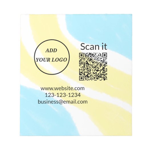 Bloc-note Code QR minimal simple ajouter un logo nom de code (Devant)