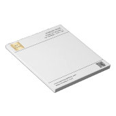 Bloc-note Code QR noir blanc logo de l'entreprise en-tête (Incliné)