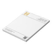 Bloc-note Code QR noir blanc logo de l'entreprise en-tête (Tourné)